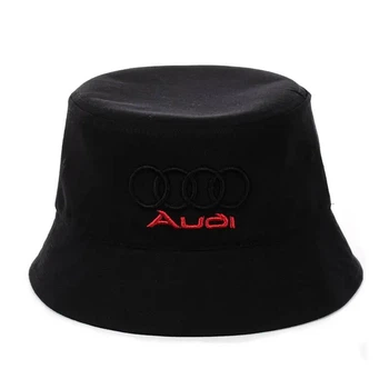 Молодежная панама с вышивкой Ауди (Audi) (One-size) Черный