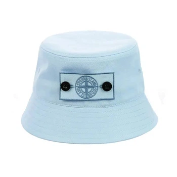 Молодежная панама с патчем Стон Айленд (Stone Island) (One-size) Голубой