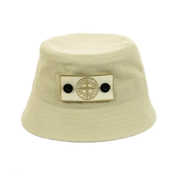 Молодежная панама с патчем Стон Айленд (Stone Island) (One-size) Песочный