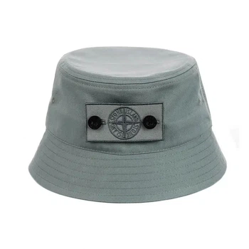 Молодежная панама с патчем Стон Айленд (Stone Island) (One-size) Темно-серый