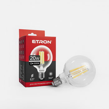 Світлодіодна філаментна LED лампа 20W E27 G95 4200K ETRON 1-EFP-172 Filament