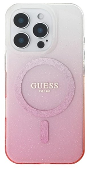 Etui Guess Hardcase IML Glitter Gradient MagSafe do Apple iPhone 16 Pro Pink (GUHMP16LHGRCELP)