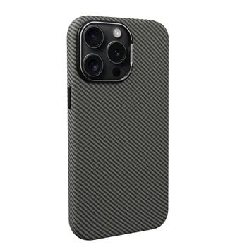 Чохол iPhone 15 Pro Kevlar material with MagSafe gray