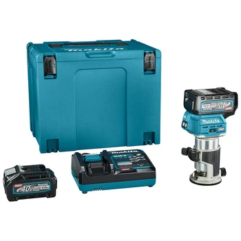 Аккумуляторный фрезер Makita XGT 40 V MAX RT 001 GM210, 2 акб, з/у, кейс (RT001GM210)