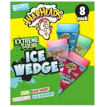 Кислые ледяные кубики Warheads Extreme Sour Ice Wedge с вкусами вишни малины яблока арбуза 8 шт 496 мл