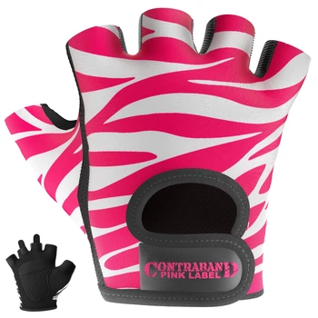 Женские фитнес перчатки Contraband Pink Label 5277 Zebra Print Gloves (Розовый L)