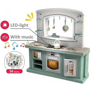 Детская кухня Doloni Toys 34 предмета, бирюзовая 01480/11