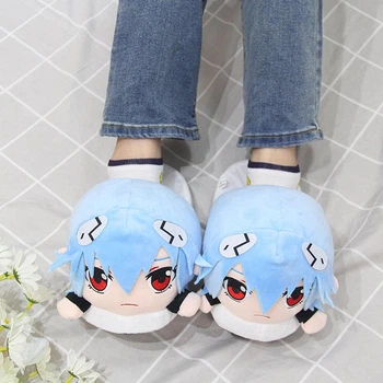 Тапочки-кігурумі М'які Жіночі Kigurumi Рей Аянамі Домашні Плюшеві Тканинні Блакитний 35-42 (W313205)