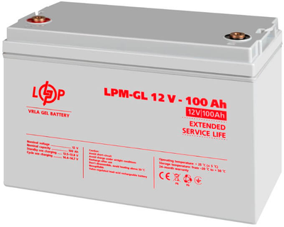 Акумуляторна батарея LogicPower Гелева LPM-GL 12V 100Ah (LP3871)