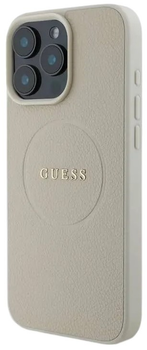 Панель Guess Hardcase Grained Ring MagSafe для Apple iPhone 16 Pro Beige (GUHMP16LPGHSMME)