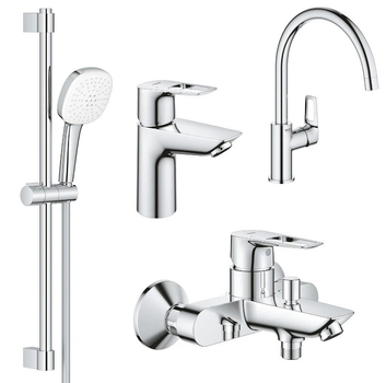 Набор смесителей GROHE BauEdge 123218K1 + кухонный смеситель (23330000 + 23605000 + 26748003 + 31233001)