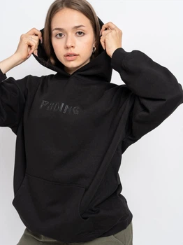 Подростковое теплое худи на флисе для девочки Reporter Young 243-0551G-11-100-1 152 см Черное с серым (5900703925066)