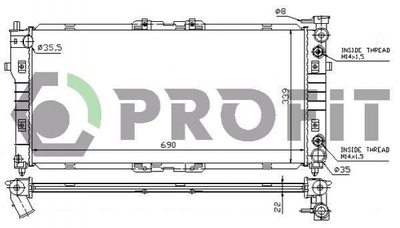 Радиатор охлаждения двигателя PROFIT PR 3030A3 Mazda 626