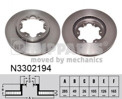 Гальмівні диски NIPPARTS N3302194 4351226190