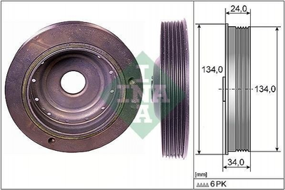 Шкив коленвала / Демфер INA 544 0091 10 Renault Clio, Megane, Kangoo, Laguna, Scenic 7700105321, 8200392683, 8200313231