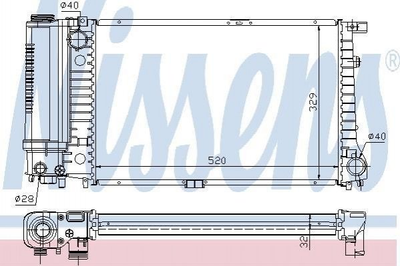 Радіатор охолодження двигуна NISSENS 60736A BMW 5 Series 17111712992, 17111719308, 17111723941