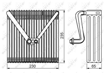 Испаритель NRF 36141 Seat Ibiza, Cordoba, Toledo; Volkswagen Polo; Skoda Roomster, Rapid, Fabia; Audi A1 6Q0820103, 6Q0820103A, 6Q0820103B