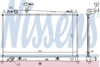 Радіатор охолодження двигуна NISSENS 62463A Mazda 6 LF2115200, LF2115200A, LF2115200B