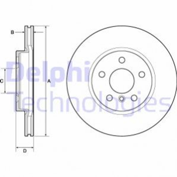 Тормозные диски Delphi BG4777C BMW 2 Series 34116866297