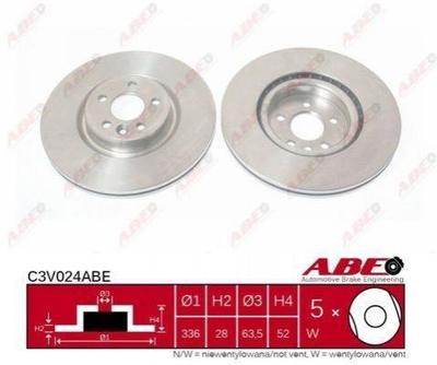 Тормозные диски ABE C3V024ABE Volvo S80, V70, XC70, V60 30769057