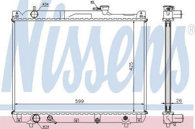 Радіатор охолодження двигуна NISSENS 64194A Suzuki Grand Vitara 1770052D10, 1770052D11