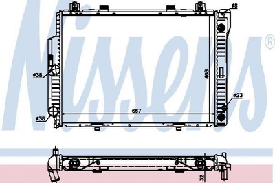 Радиатор охлаждения двигателя NISSENS 62713A Mercedes S-Class 1405000303, 1405000403, A1405000403