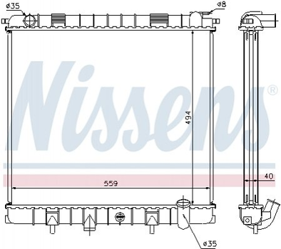 Радиатор охлаждения двигателя NISSENS 64302A Land Rover Range Rover ERS2269, ESR2269, PCC106940