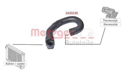 Патрубки системи охолодження METZGER 2420238 Peugeot Boxer; Citroen Jumper 1343JV, 1348796080