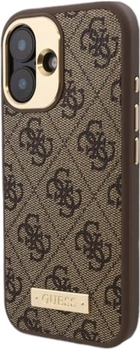 Панель Guess Hardcase 4G Logo Plate MagSafe для Apple iPhone 16 Brown (GUHMP16SU4GPRW)