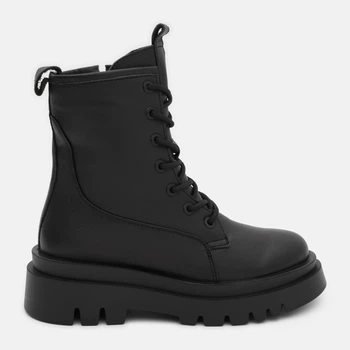 Женские демисезонные берцы кожаные высокие Teona 346 38 24.5 см Черные (ROZ6501019286)