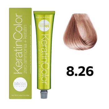 Безаммиачная краска для волос BBcos KeratinColor Hair Cream 8/26 Блонд светло-медный 100 мл (8051566445721)