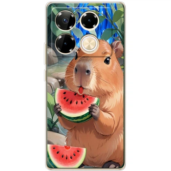Силиконовый чехол BoxFace Infinix Note 40 Pro Капібара з кавуном (59203-up2551)