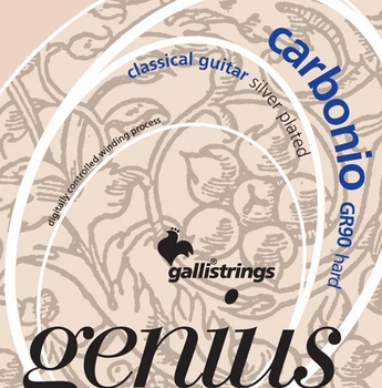 Струни для класичної гітари Gallistrings GR90 (.024-.045), Carbonino, ProCoated, HARD, Silver