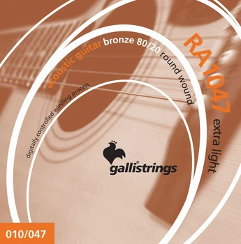 Струни для акустичної гітари Gallistrings RA1047 (.010-.047), EXTRA LIGHT, Bronze 80/20