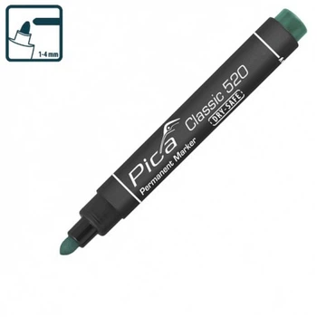 Маркер Pica перманентный Classic 520/36 Permanent Marker bullet tip, зеленый (520/36)