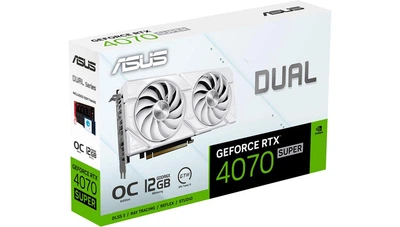Відеокарта ASUS PCI-Ex GeForce RTX 4070 Super Dual EVO White OC Edition 12GB GDDR6X (192bit) (2550/21000) (HDMI, 3 x DisplayPort)
