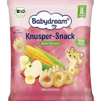 Babydream натуральний снек з яблуком та бананом від 8 міс. 30 гр