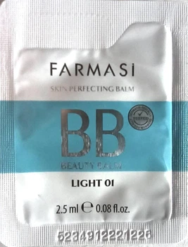 Зразки тонуючого ВВ-крем 7 в 1, SPF 15, Light / Порцеляновий 01, Farmasi, 2.5 мл х 4 шт