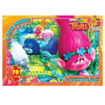 Пазл дитячий G-Toys TR0078 Тролі 70 елементів Різнокольоровий (87174)