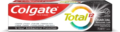 Зубна паста Colgate Total 12 Charcoal & Clean Антибактеріальна 75 мл (6920354829406)