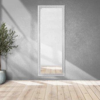 Дзеркало «MARCO DECOR - 7024–284-K» 65х175 см. Текстура біла із сріблястим