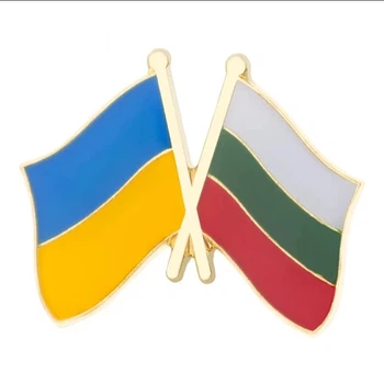 Двойной значок-пин с флагами Украины и Болгарии (00262)