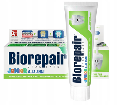 Дитяча зубна паста для захисту емалі Biorepair junior 6-12 р 75 мл