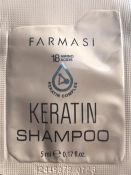 Зразок. Поновлюючий шампунь Keratin Therapy Farmasi "Кератинова терапія", 4 шт по 5 мл
