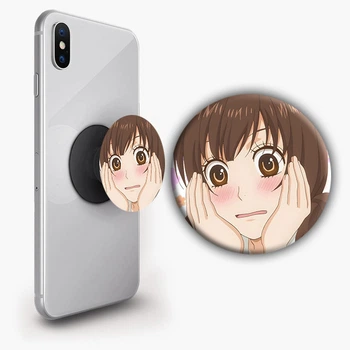 Держатель для телефона PopSockets Аниме Волчица и Черный Принц #04 Черный