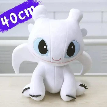 Мягкая игрушка обнимашка Дракон Дневная Фурия Беззубик 40 см My Kigu Плюшевый Белый (9082/40)