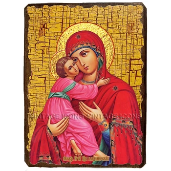 Володимирська Ікона Пресвятої Богородиці, ікона на дереві 300х400 мм (3305-4)