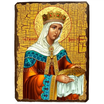 Икона Елена Константинопольская Царица Равноапостольная ,икона на дереве 300х400 мм (2508-4)