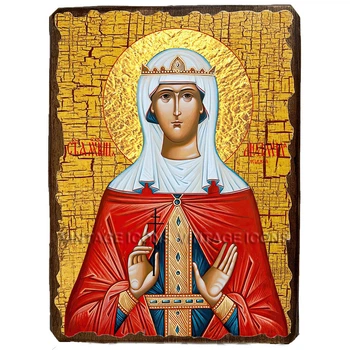 Икона Людмила Чешская Мученица ,икона на дереве 130х170 мм (2926-1)