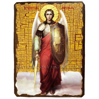 Икона Архангел Михаил ,икона на дереве 210х280 мм (1823-3)